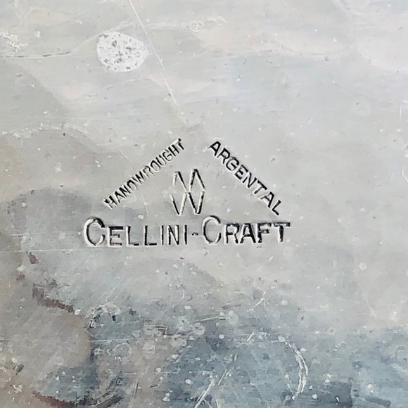 Extremely Rare Cellini Craft Handwrought Tiled Double Server